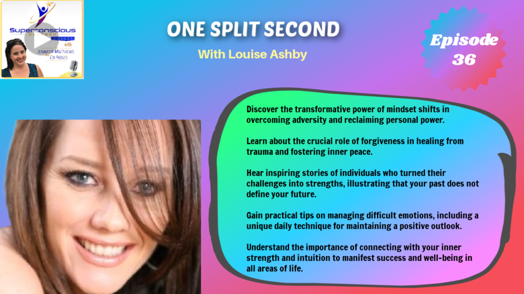 036 - Louise Ashby - One Spit Second

Personal Empowerment, Positive Mindset, Overcome Adversity